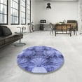 thumbnail image 3 of Ahgly Company Indoor Round Patterned Denim Blue Area Rugs, 4' Round, 3 of 6