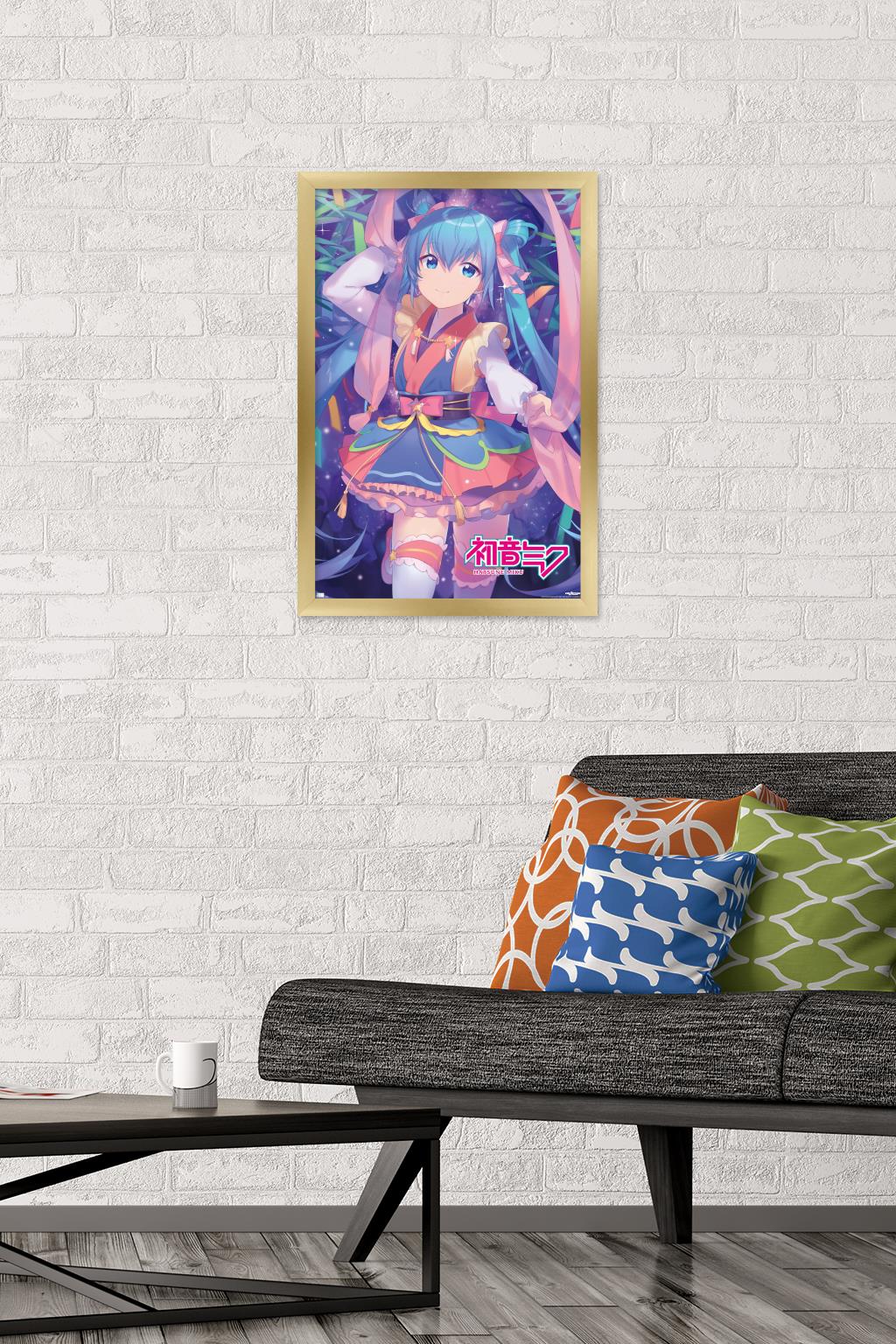 Hatsune Miku - Ribbons Wall Poster, 14.725" x 22.375" Framed