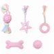 thumbnail image 2 of Dog toy rope with ball, 5 piece puppy dental care toy, chew toy set for small/medium dogs - pink (pet toy), 2 of 4