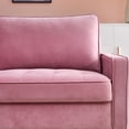 thumbnail image 5 of Velvet Fabric Sofa Couch, 70 inch Wide Mid Century Modern Living Room Couch 700lb Heavy Duty with 2 Throw Pillows(Pink), 5 of 8