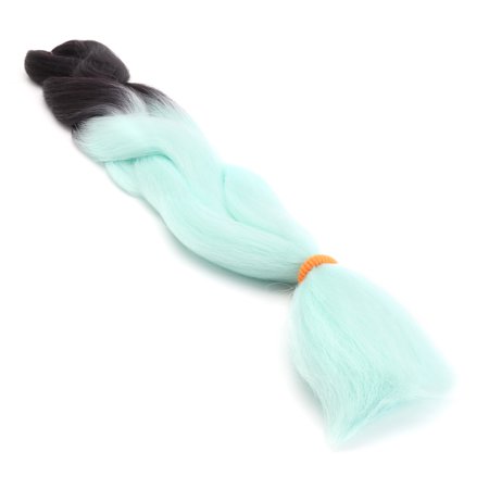 24 Black Mint Green Ombre Dip Dye Braiding Hair Extensions
