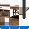 thumbnail image 4 of Dextrus 4-in-1 Lift Top Coffee Table with RGB Light, Storage, Power Outlets, Dual Tops, Brown, 4 of 10