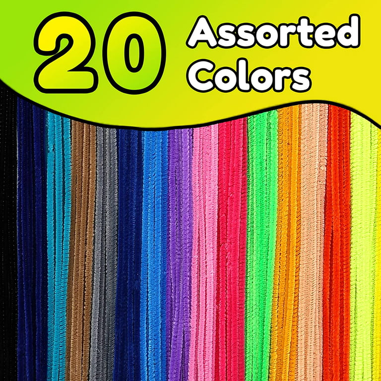Caydo 360 Pieces Pipe Cleaners 40 Assorted Colored Chenille Stems for Art  and Crafts, Children's Craft Supplies (6 mm x 12 inch)