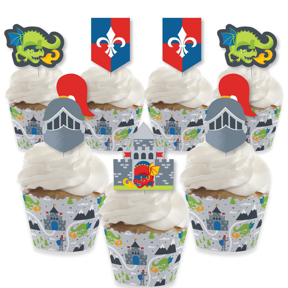 Calling All Knights and Dragons Cupcake Decoration Medieval Party