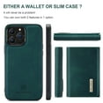 thumbnail image 2 of SaniMore Case for iPhone 14 Pro 6.1", PU Leather Case Soft TPU Inner Detachable Magnetic Folding Wallet Card Slots Kickstand Anti-drop Shockproof 360°Protection Case For iPhone 14 Pro, Green, 2 of 9