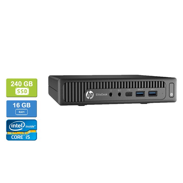 Remis à Neuf : HP 800 G2 Intel Core i5-6500T 16 Go 240 Go SSD Win 10 Pro UK&M