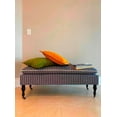 thumbnail image 5 of SEAT4U Linen Stripe Ticking Upholstered Pillowtop 48" Rossini Ottoman Bench with Multi Color Variants, 5 of 5