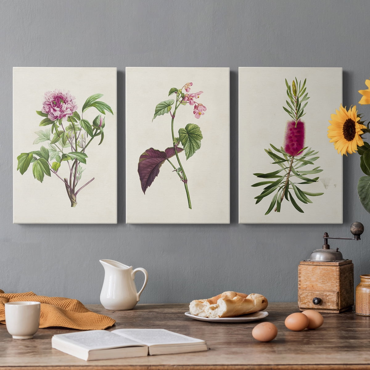 Pretty Pink Botanicals V Premium Gallery Wrapped Canvas - Ready to Hang - 18 x 27 Each