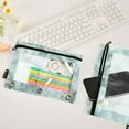 thumbnail image 4 of 2 Pack Pencil Pouch for 3 Ring Binder Smooth Zipper Folders with Pockets Clear Window Pencil Case Mint Green Marble, 4 of 6