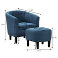 thumbnail image 4 of Convenience Concepts Take a Seat Roosevelt Accent Chair with Ottoman, Blue Fabric, 4 of 7