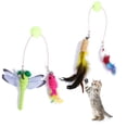 thumbnail image 3 of Cat Toy Bell Artificial Feather Hanging Cat Teaser Kitten Toy with Suction Cup, 3 of 6