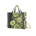 thumbnail image 7 of FORMRS Womens Corduroy Tote Bag Crossbody Shoulder Handbag with Pocket, Green Flowers, 7 of 7