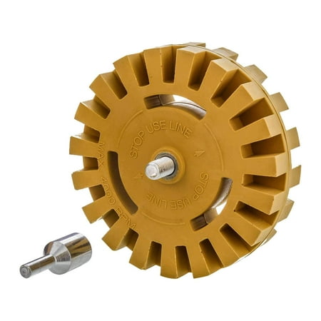 Pinstripe Remover Reactionnx Heavy Duty Rubber Eraser Wheel Pad and Adapter - Pinstripe, Adhesive Remover, Vinyl Decal, Graphics Removal Tool ()