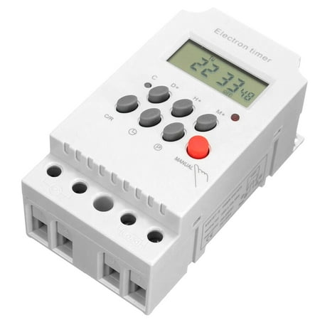 

AC 25A Digital Programmable Timer Din Rail Electronic Timer Time Switch Controller with LCD Display Clock