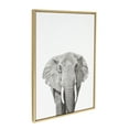 thumbnail image 2 of Kate and Laurel Sylvie Elephant Animal Print Black and White Portrait Framed Canvas Wall Art by Simon Te Tai, 23x33 Gold, 2 of 5