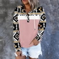 thumbnail image 1 of Pntutb Sudaderas con capucha para mujer, sudadera con capucha azteca para mujer, suéter con estampado geométrico, manga larga, cuello de tortuga, camiseta con cordón, sudaderas con bolsillo Pntutb Pntutb-7899, 1 of 7