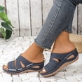 thumbnail image 5 of Jsaierl Women's Orthopedic Wedge Slide Sandals, Cross Strap Open Toe Sandals with Arch Support, Comfortable Non-Slip Summer Shoes for Casual Walking & Daily Wear, 5 of 8