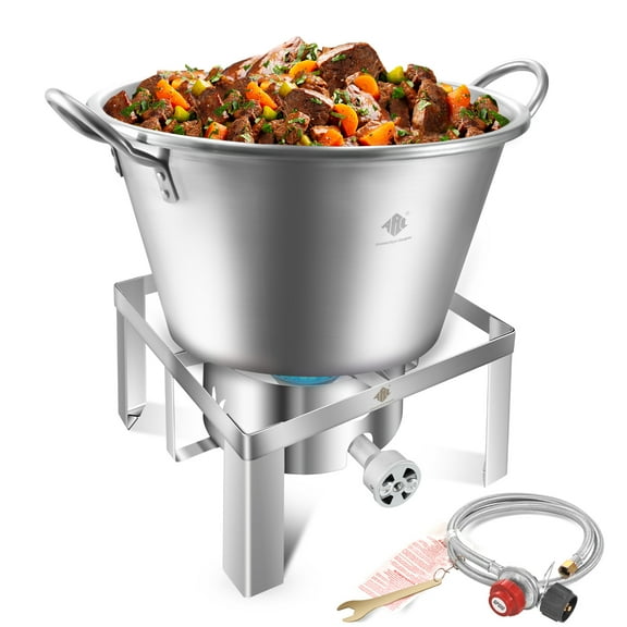 ARC Stainless Steel Mexican Cazo Para Carnitas With 55,000BTU Propane Burner Camping Stove,Outdoor Gas Stove Burner Cooker for Cooking for Turkey Fry,Homebrewing,Seafood Boiling