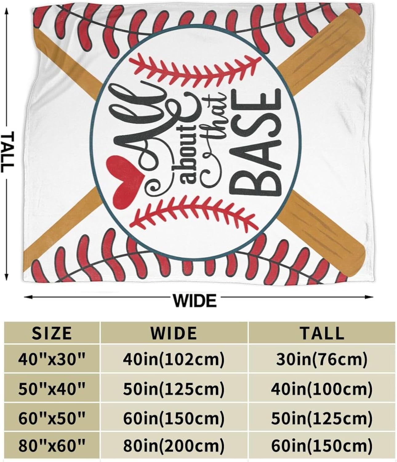 Baseball Blanket Super Soft Warm Fluffy Fleece Flannel Sports Blanket Cozy Fuzzy Plush Stuff Bedding Blankets Gifts for Teens men Users Women Women Adults 80"X60"
