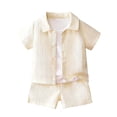 thumbnail image 2 of KDFJPTH Toddlers Outfits Sets for Graduation Boys Casual Short Sleeve Shirt Shorts Two Piece Play Kids Clothing Sets, 2 of 4
