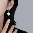 thumbnail image 2 of 925 Sterling Silver Sparkly CZ Snowflake Dangle Earrings for Women Teens Christmas Snowflake Dangle Earrings Drop Winter Party Earrings, 2 of 6