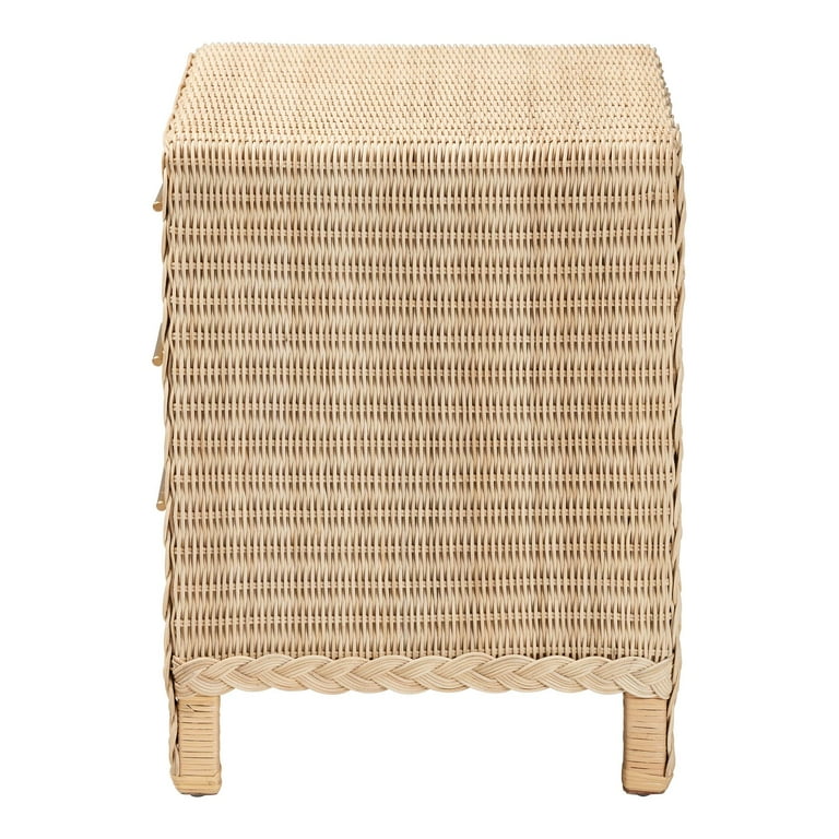 bali & pari Lanica Japandi Nightstand, Pale brown - Walmart.com