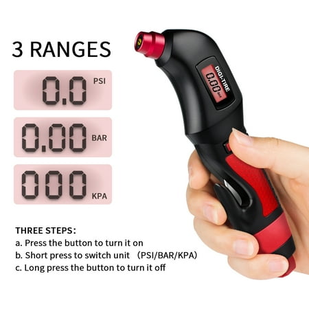 600 Psi Pressure Gauge - Morpilot Tyre Pressure Gauge 150 PSI Digital Tyre Pressure Gauge with Led Flashlight, Life hammer, Seatbelt Cutter Function,Battery Included