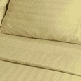 thumbnail image 5 of Lavish Touch 100% Cotton 500 TC Sateen Stripe 4pc Sheet Set Queen Clay Beige, 5 of 5
