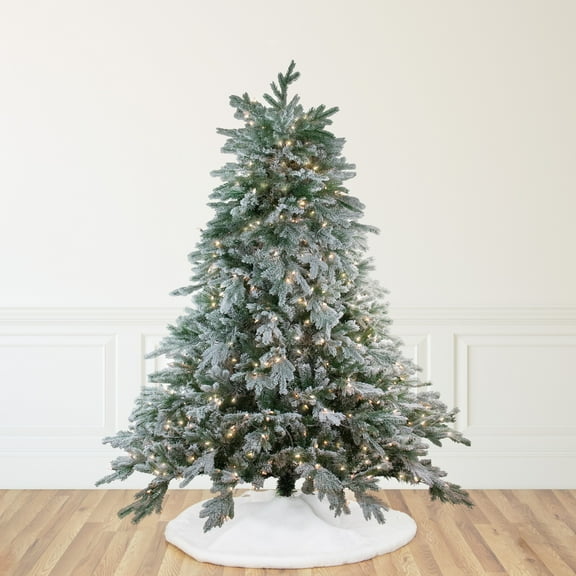 Northlight 9' Pre-Lit Full Frosted Butte Fir Artificial Christmas Tree - Clear Lights