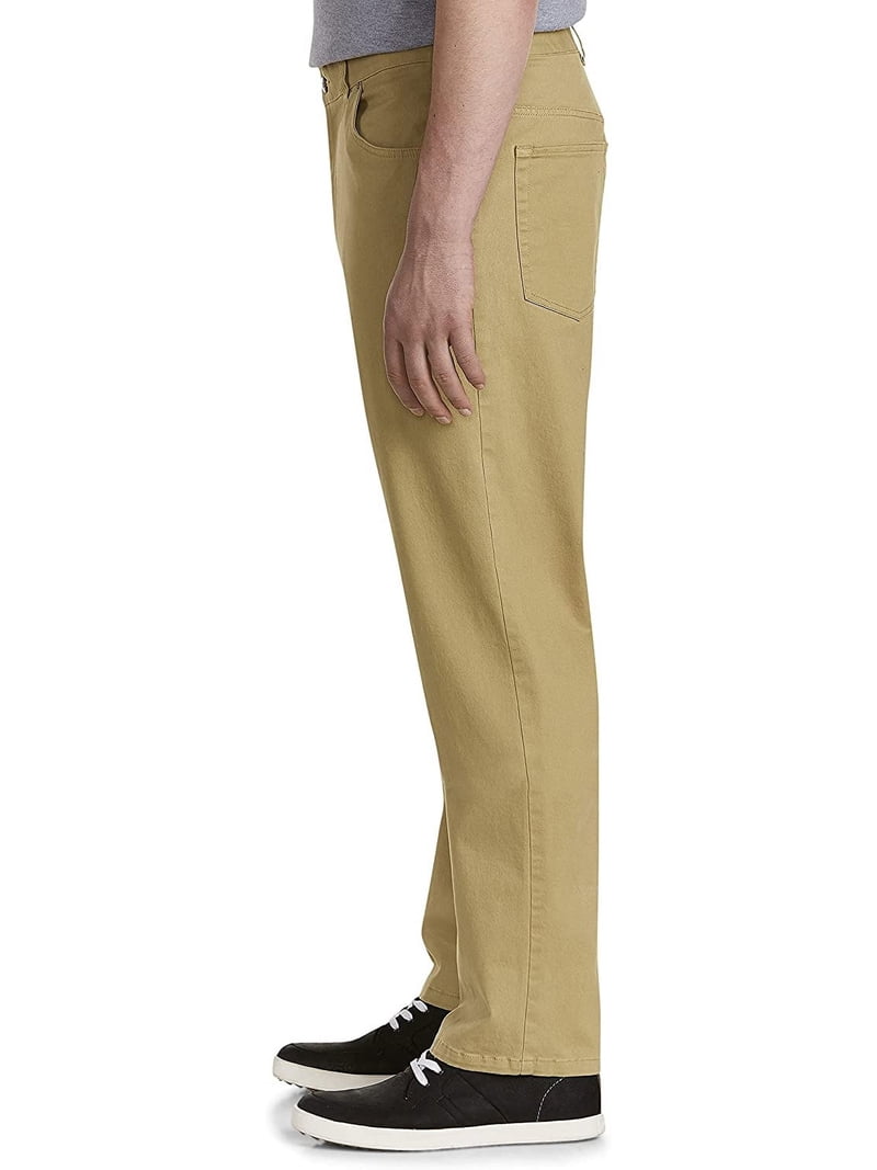 Harbor Bay Men's Big & Tall Continuous Comfort Cargo Pants - Loose Fit, Hidden Elastic Waist, Black 60Wx30L