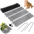 thumbnail image 3 of Kearding 10 piezas de alfombrillas con pinchos para jardín con ganchos en forma de U, red protectora para exteriores, tiras de plástico para Jardín y Patio, 3 of 6