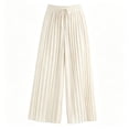 thumbnail image 6 of Utoimkio Pleated Wide Leg Palazzo Pants for Women Ruffled Paperbag Waist Drawstring Tie High Waist Flowy Casual Vacation Trousers with Side Hand Pockets, 6 of 6
