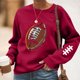 thumbnail image 1 of TaTaai Women Baseball Print Crew Neck Long Sleeve Drop Shoulder Top Hoodie Ladies Spring Autumn Daily Commute Street Wear Soft Comfortable No Fading Machine Washable Stylish Top Gift, 1 of 4