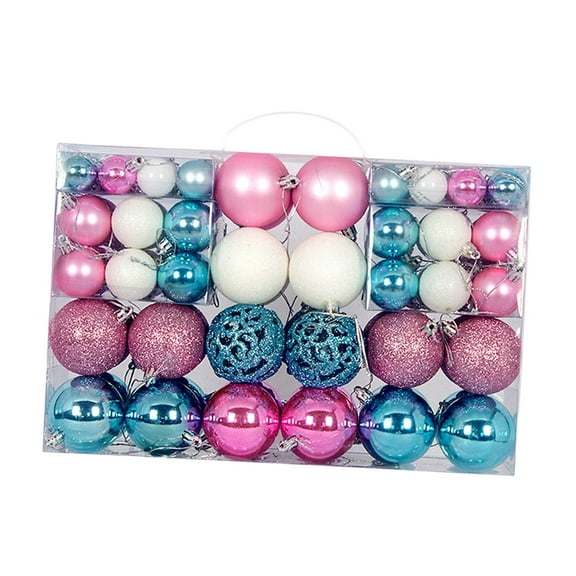 yotijay 100Pcs Christmas Ball Ornaments Christmas Tree Decorative Xmas Balls Hanging for Blue White Pink