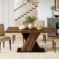 thumbnail image 5 of Tribesigns Farmhouse Dining Table for 4-6 People, 55-Inch Rectangle Kitchen Table, Wood Dining Room Table for Dining Room, 5 of 5