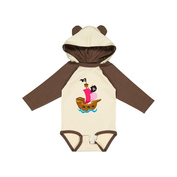 Inktastic Pirate ship Girls Long Sleeve Baby Bodysuit