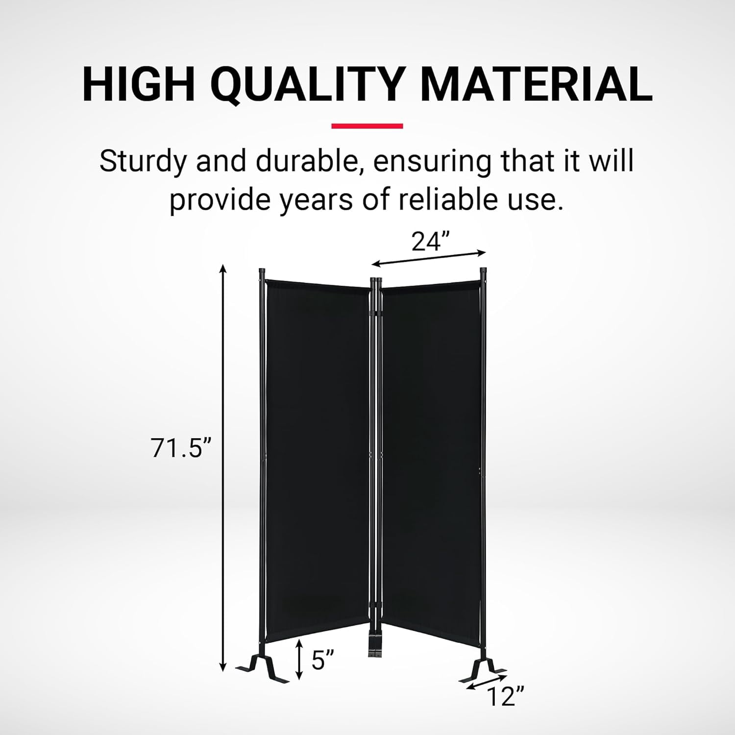 Proman Products FS17184 Galaxy II Indoor/Outdoor Room Divider (2-Panels, 24" w / panel), Water Repellent Fabric, Metal Frame, 50.25" W x 12" D x 71" H, Gray
