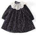thumbnail image 5 of Toddler Girls Dresses Casual Floral Lace Collar Long Sleeve Kids Spring Fall Birthday Dress for Girls Size 3-4T,Black, 5 of 9