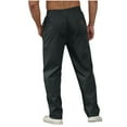 thumbnail image 4 of Jinhomg Gym Workout Pants for Men Big and Tall Comfy Elastic Drawstring Waist Cargo Pants Lightweight Casual Solid Straight Joggers with Pockets Sales Today Dark Gray XXXL, 4 of 7