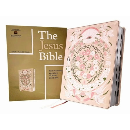 The Jesus Bible Artist Edition, Esv, (with Thumb Tabs to Help Locate the Books of the Bible), Leathersoft, Peach Floral,, (Hardcover)