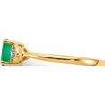thumbnail image 5 of 14K Yellow Gold Emerald And Diamond Ring (Size 7) Made In India xbs268, 5 of 6