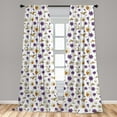 thumbnail image 5 of Floral Curtains 2 Panels Set, Digitally Generated Flowers Crocuses and Narcissus Scattered, Window Drapes for Living Room Bedroom, 56"W X 63"L, Violet Orange, by Ambesonne, 5 of 5
