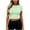 Green, variant on Qiopertar Crop Tops for Women Basic Casual Summer T-Shirt Round Neck Short Sleeve Solid Slim Lightweight Soft Trendy Comfy Tops, Green M