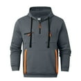 thumbnail image 4 of ZHOUCHANKIDS Men's Zip Up Hoodie Long Sleeve Comfortable Athletic Casual Streetwear Pullover with Front Pockets for Outdoor Winter Wear Dark Gray XL, 4 of 6