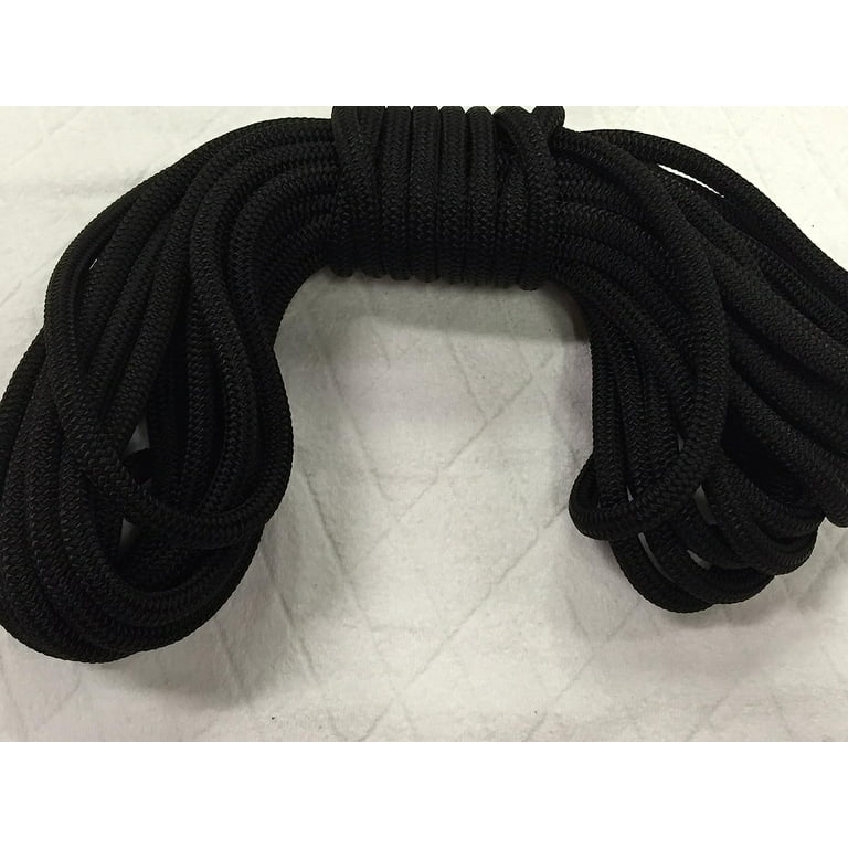 3/8 Premium Double Braided Nylon Rope, Black, 50 ft
