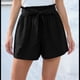 thumbnail image 5 of Pantalones Cortos Casuales de Verano para Mujer con Lazo y Cintura Anudada y Bolsillos. Negro XL, 5 of 7