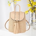 thumbnail image 4 of de paja pequeña para mujer, bolso con sopa hecha a mano, Beige Sunnimix Mochila de paja, 4 of 8