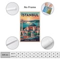 thumbnail image 2 of Istanbul Retro Travel Poster Vintage Turkish City Tourism with Hagia Sophia & Bazaar Canvas Poster, 2 of 8