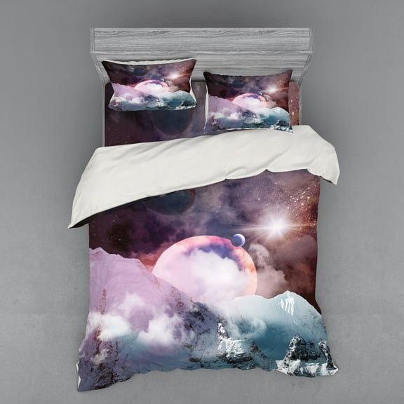 Ambesonne Space Bedding Set 4 Pcs, Scenery Art, Queen, Dried Rose Pale Pink