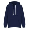 thumbnail image 2 of Hpapadks Hoodies for Men Autumn Winter Oversized Long Sleeve Solid Pocket Hooded Hoodie Coat Sweatshirts for Men Navy S, 2 of 5